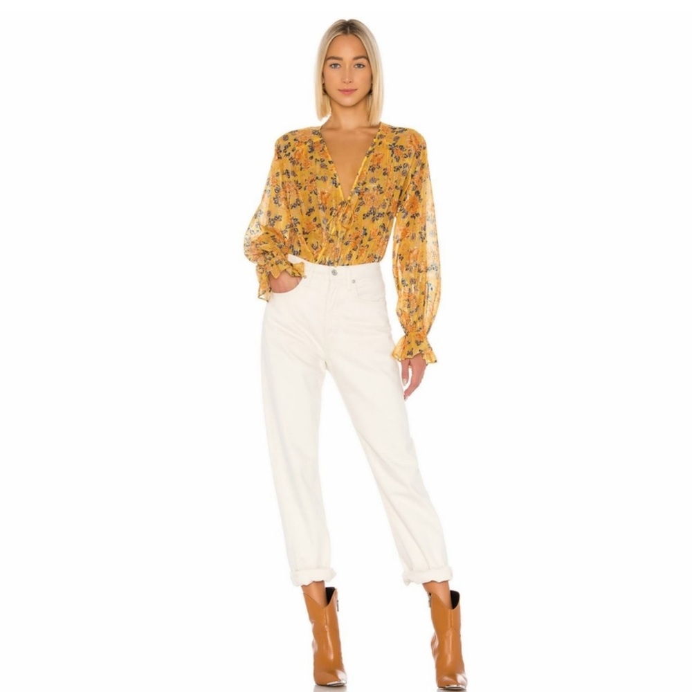 Tularosa Adobe yellow floral bodysuit